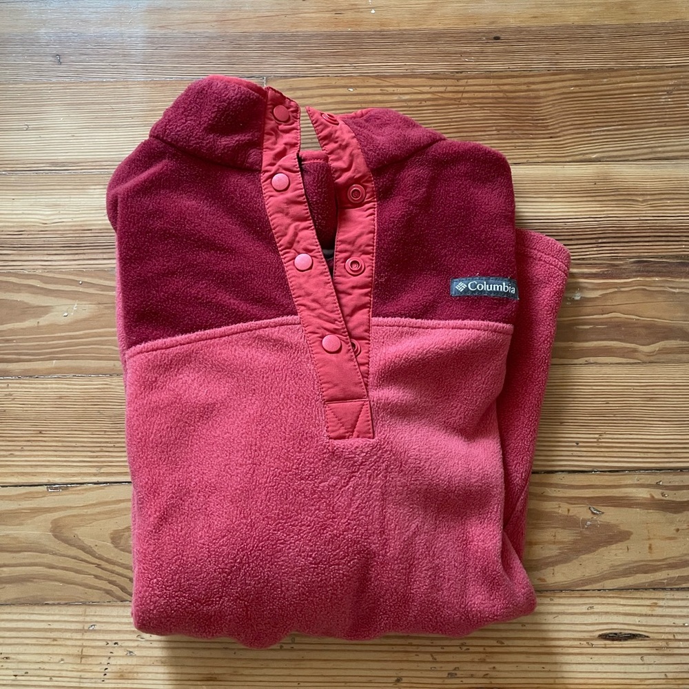 Red & Pink Columbia Fleece Pullover